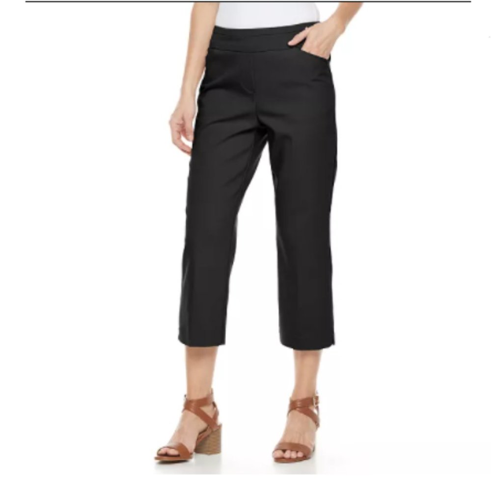 Dana Buchman Black Twill Chino Capri Pants 6